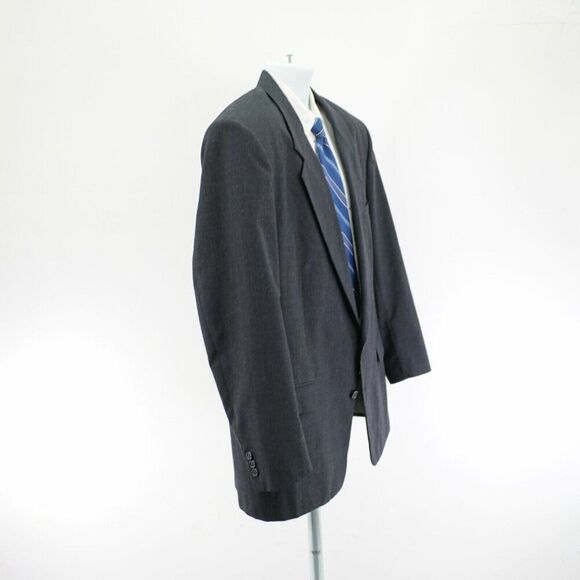 Pierre Balmain Wool Blend Suit Jacket Gray W Blue White Red Striped 46R 2 Button - Picture 7 of 13
